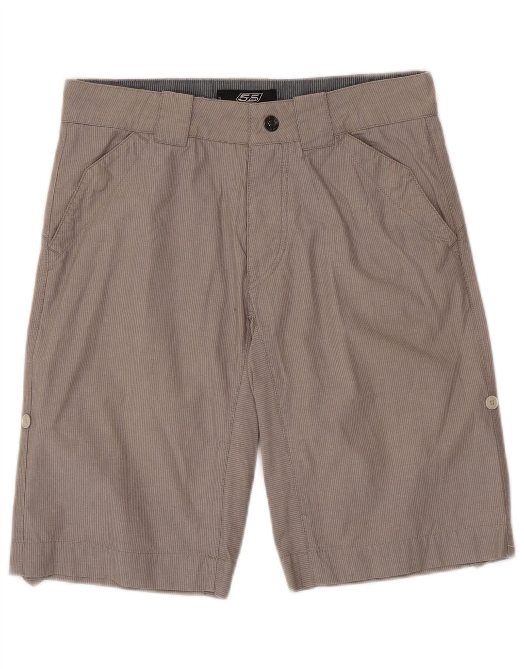 55DSL Short Chino Homme W29 Coton Rayé Gris Moyen