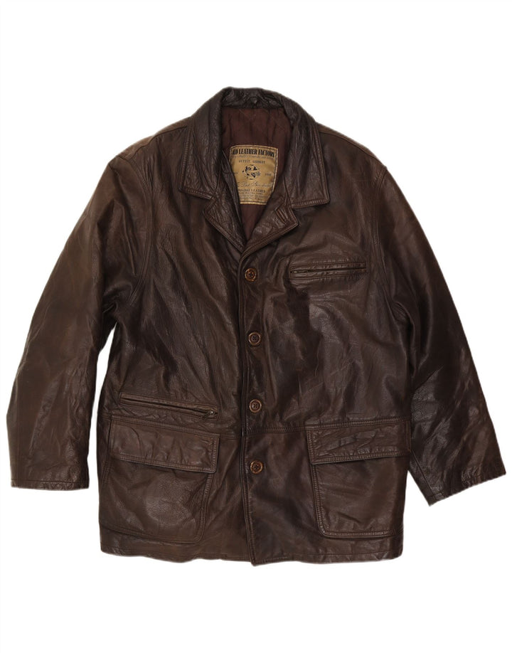 RELISH Veste en cuir pour homme UK 40 Grand cuir marron