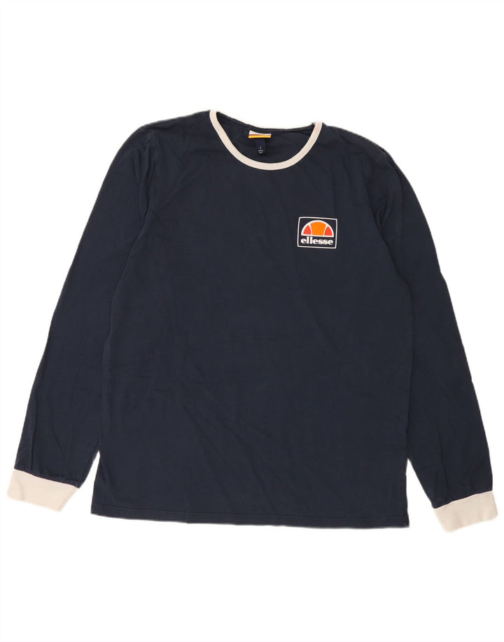 Ellesse Homme Top Manches Longues Large Bleu Marine Coton