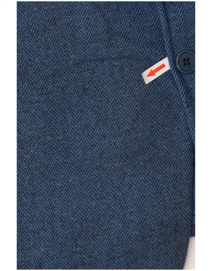 Pal Zileri Veste Blazer 2 Boutons Homme IT 52 XL Laine à Chevrons Bleu
