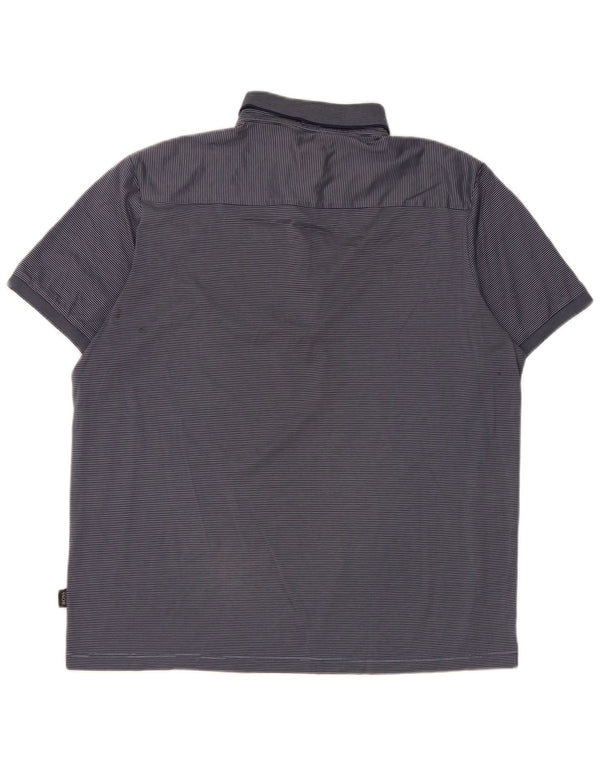 Hugo Boss Polo coupe classique pour hommes, grandes rayures bleues marines