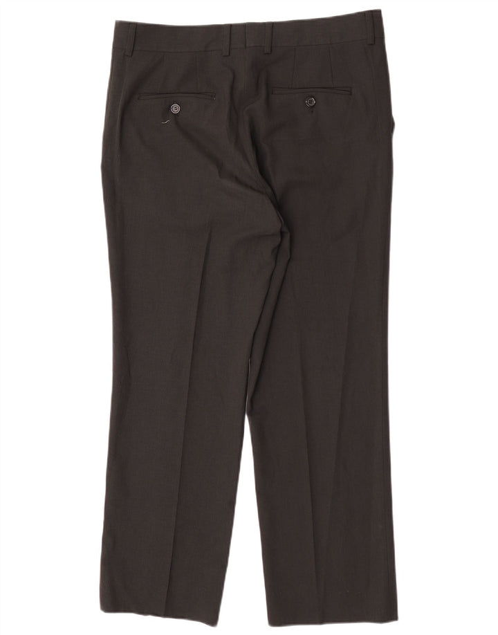 Zara Pantalon de costume droit pour homme EU 44 Large W34 L27 Noir Polyester