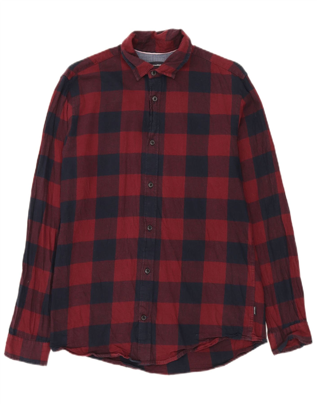 Jack & Jones Chemise Regular Fit en Flanelle Homme Rouge Moyen en Coton Vichy