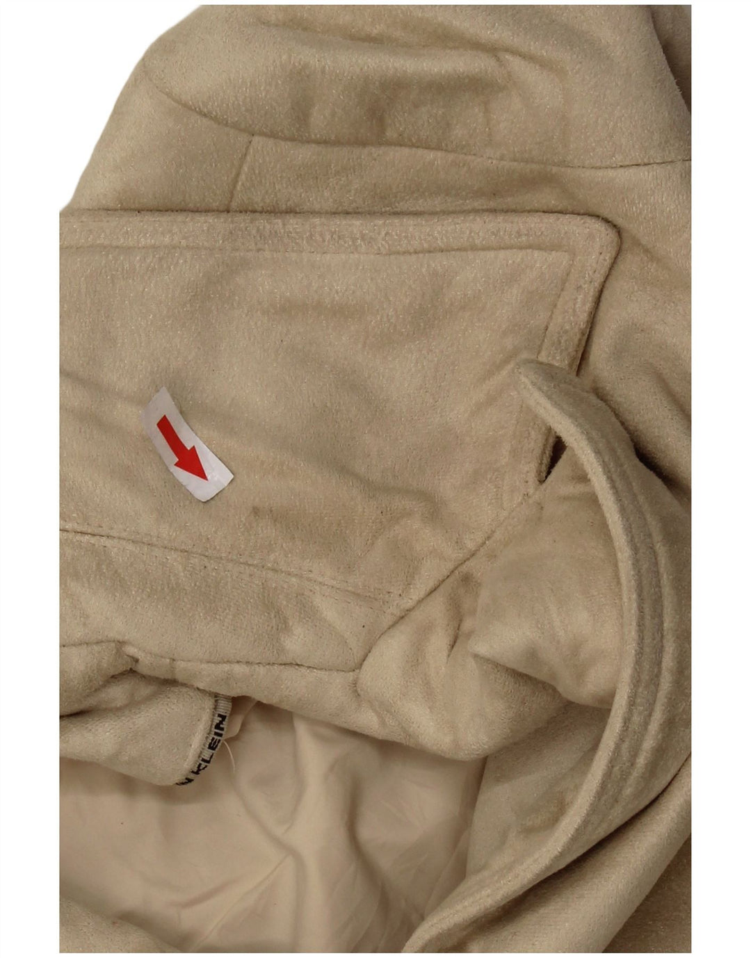 CALVIN KLEIN Veste blazer à 3 boutons pour femme UK 16 Large Beige Polyester