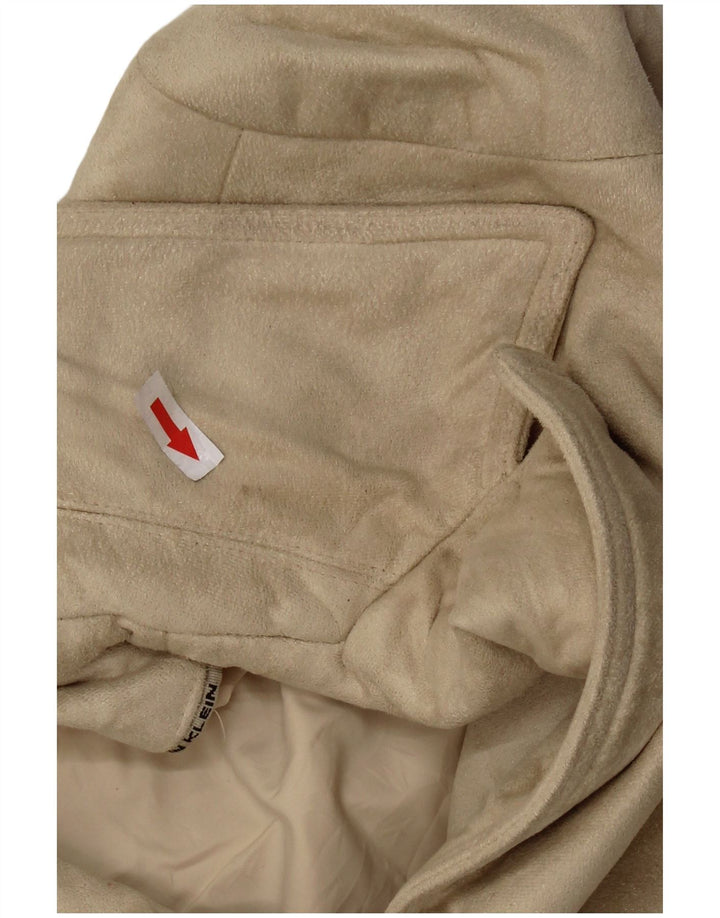 CALVIN KLEIN Veste blazer à 3 boutons pour femme UK 16 Large Beige Polyester