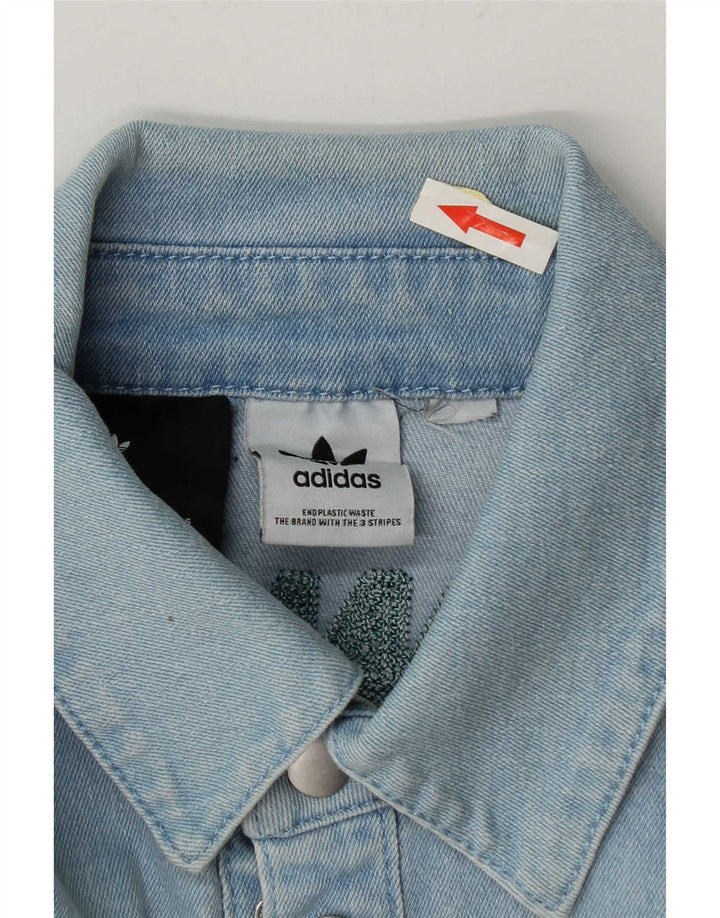 Adidas Chemise en Jean Graphique à Manches Courtes Homme Bleu Moyen