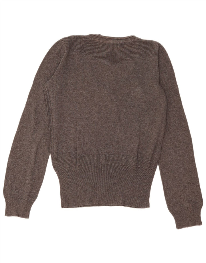 Levi's Pull Col V Femme UK 12 Gris Moyen Coton