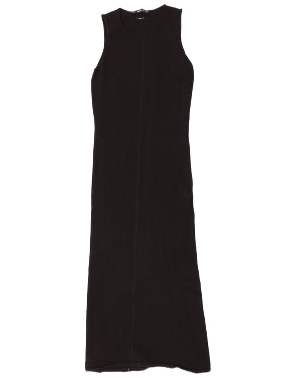 Zara Robe pull sans manches pour femme UK 12 Laine mérinos noire moyenne