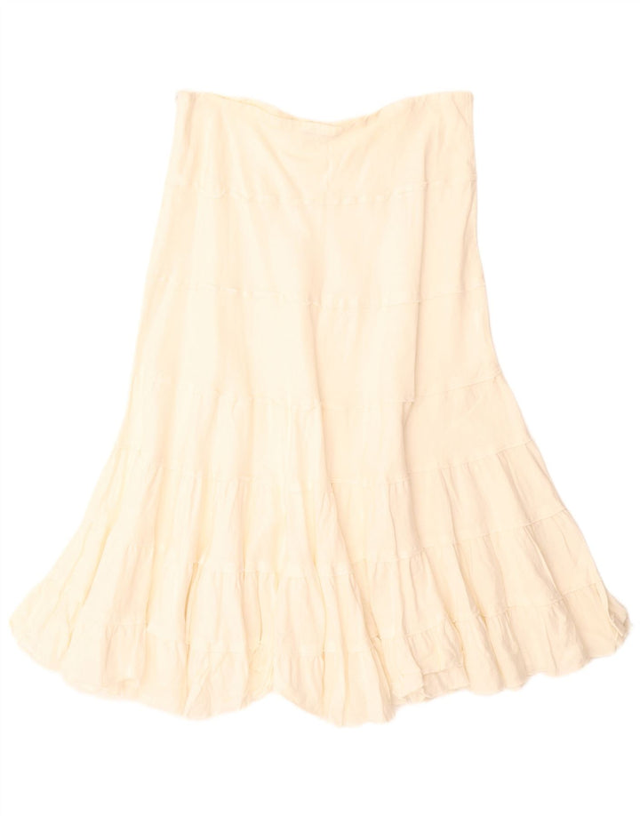 VINTAGE Jupe A-Line Femme W34 Grand Lin Beige