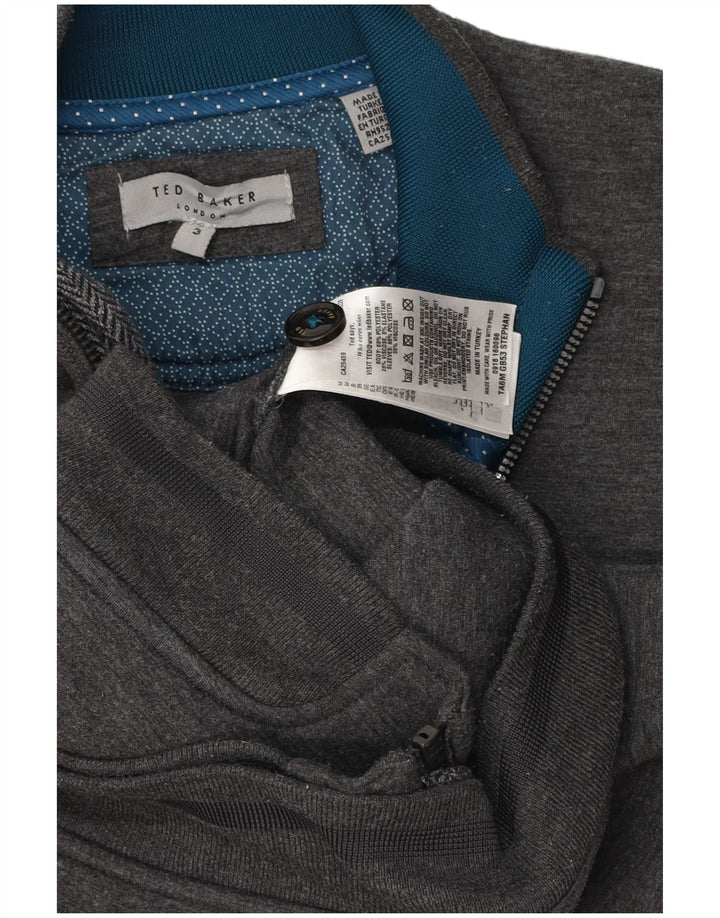 Ted Baker Veste de survêtement pour homme Taille 3 Gris moyen Polyester