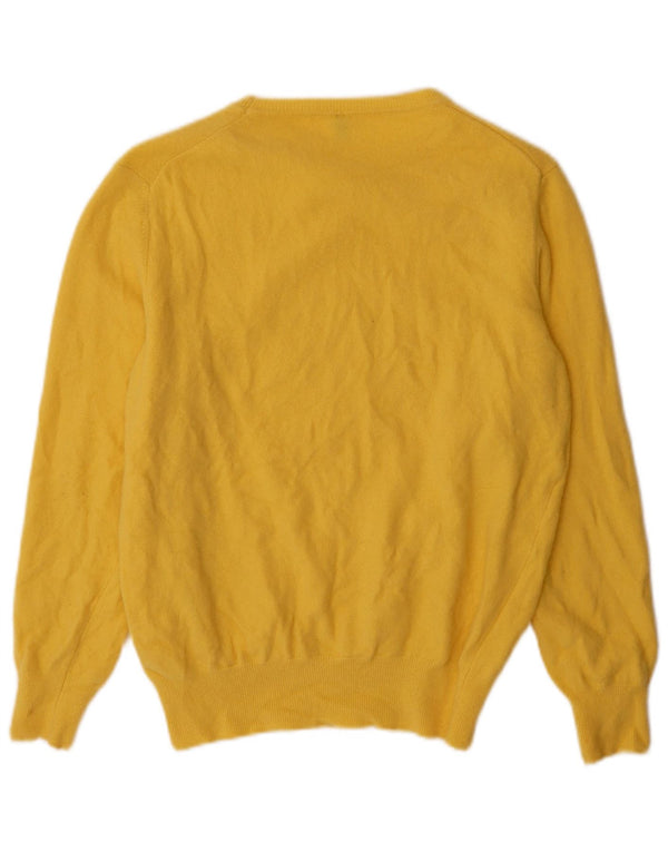 Benetton Pull col bateau pour femme UK 18 XL Laine vierge jaune