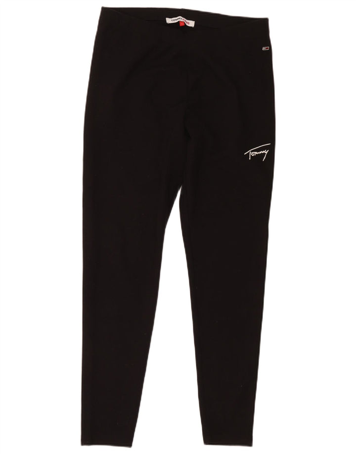 Tommy Hilfiger Leggings Femme UK 16 Large Noir Polyester