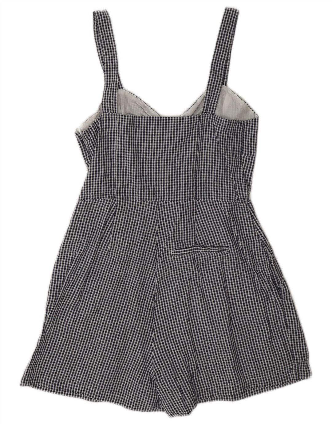 Jack Wills Combishort régulier sans manches pour femme UK 10 Petit coton à carreaux bleu