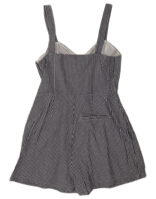 Jack Wills Combishort régulier sans manches pour femme UK 10 Petit coton à carreaux bleu