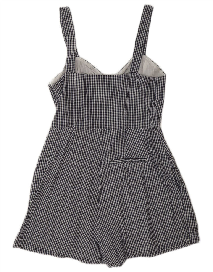 Jack Wills Combishort régulier sans manches pour femme UK 10 Petit coton à carreaux bleu