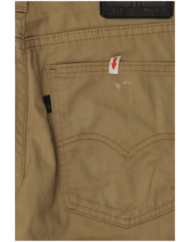 Levi's Pantalon 511 Slim Casual W32 L32 Homme Beige Coton