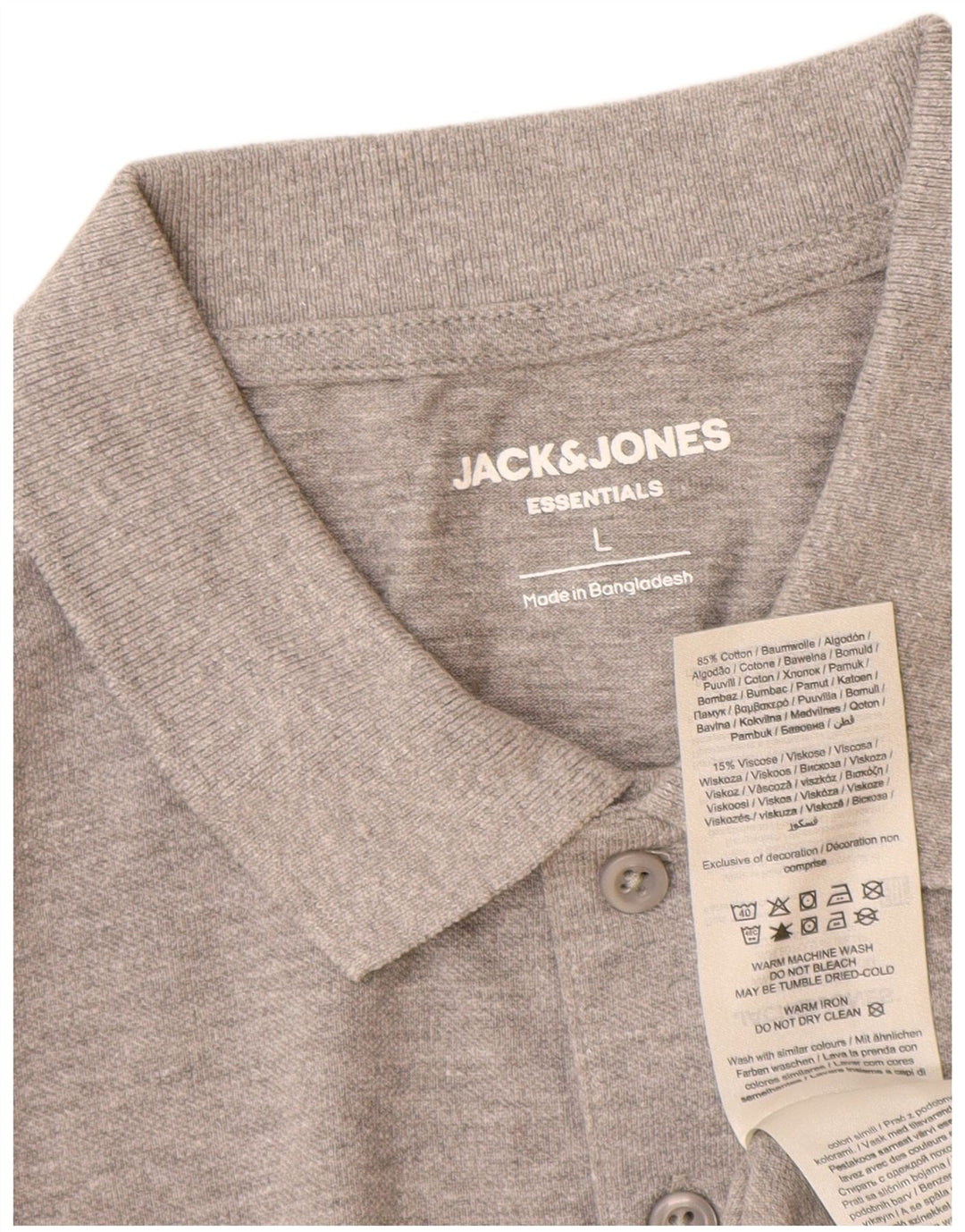 Jack & Jones Polo Homme Large Gris Coton
