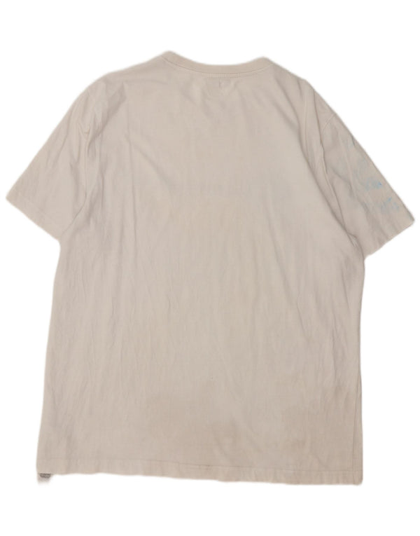 Champion T-Shirt Graphique Homme Top XL Blanc Coton