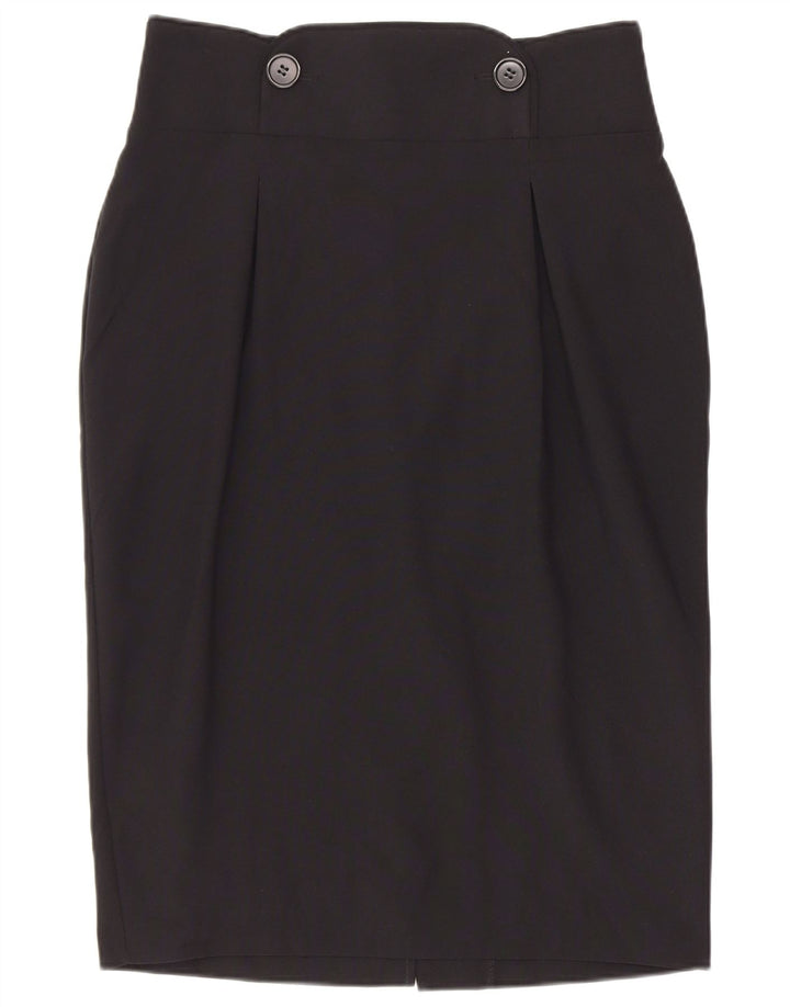 Marks & Spencer Jupe crayon pour femme UK 10 Small W26 Noir Polyester