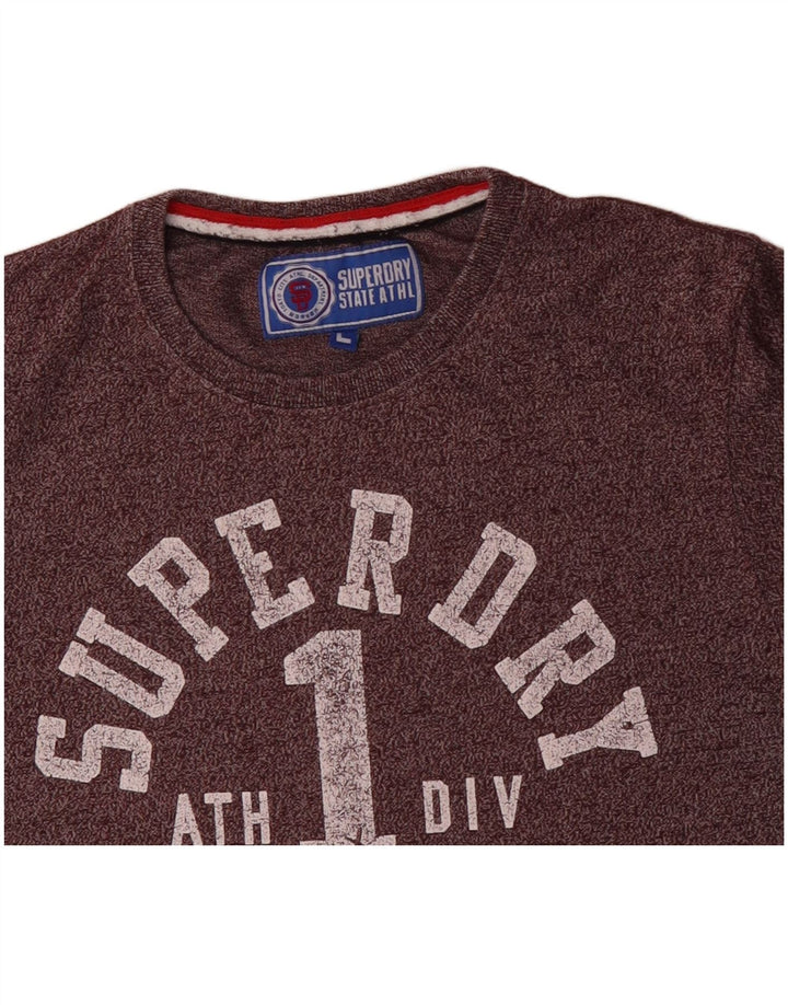 SUPERDRY Homme T-Shirt Graphique Haut Large Violet Moucheté Coton
