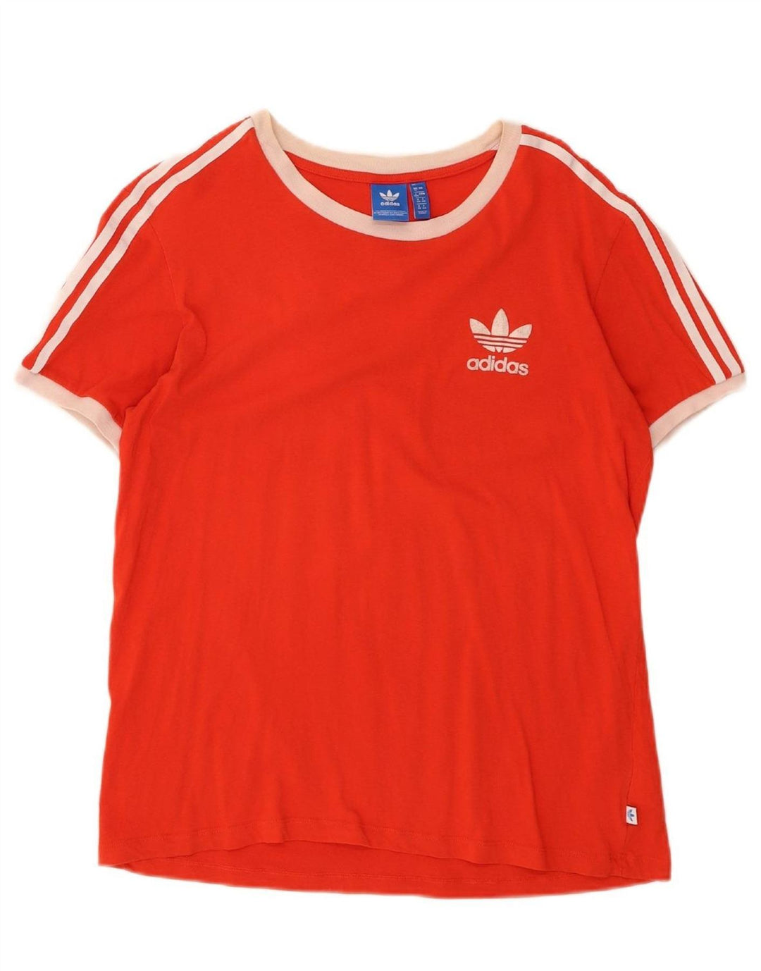 ADIDAS Womens T-Shirt Top UK 12 Medium Red Cotton