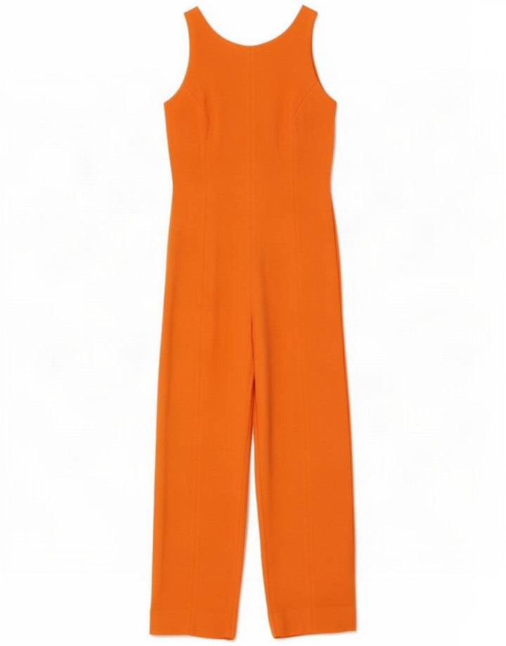 vintage Femme Combinaison sans manches UK 12 Laine Orange Moyenne