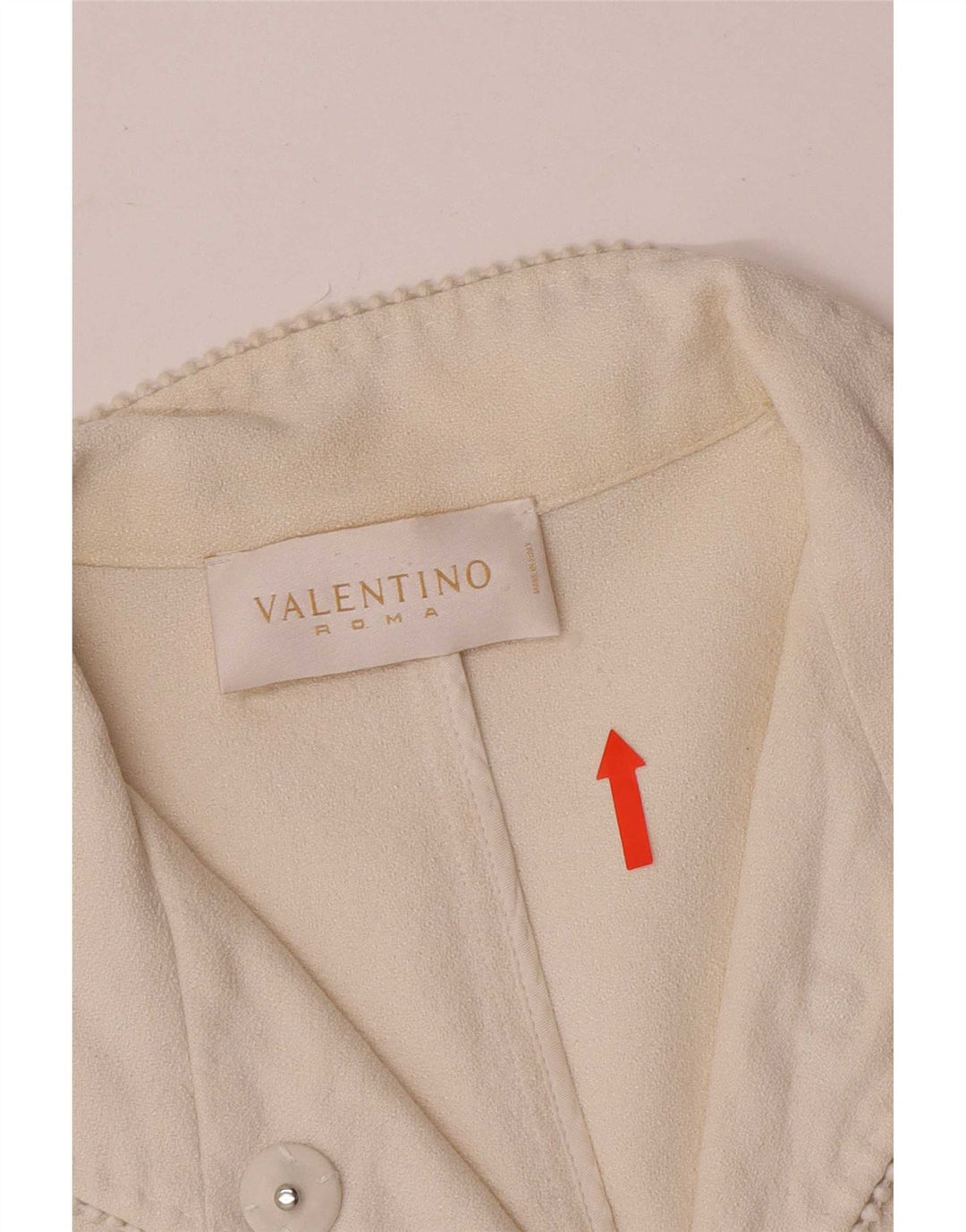 Valentino Femme Veste Blazer Courte 1 Bouton IT 44 Coton Blanc Cassé Moyen