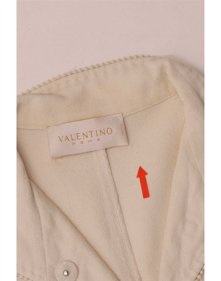 Valentino Femme Veste Blazer Courte 1 Bouton IT 44 Coton Blanc Cassé Moyen