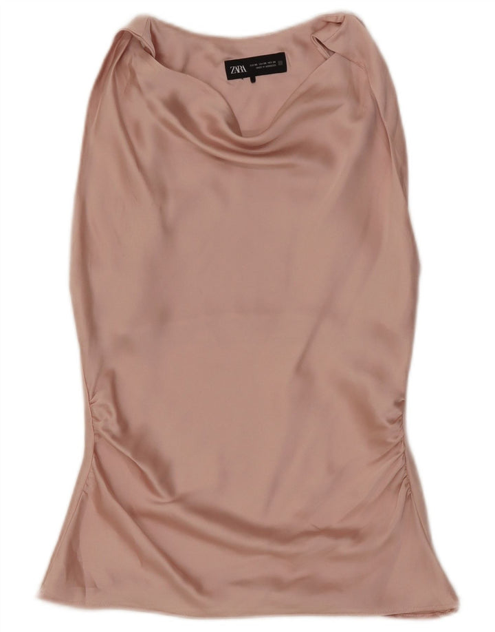 Zara Femme Chemisier sans manches Top UK 6 XS Rose Polyester