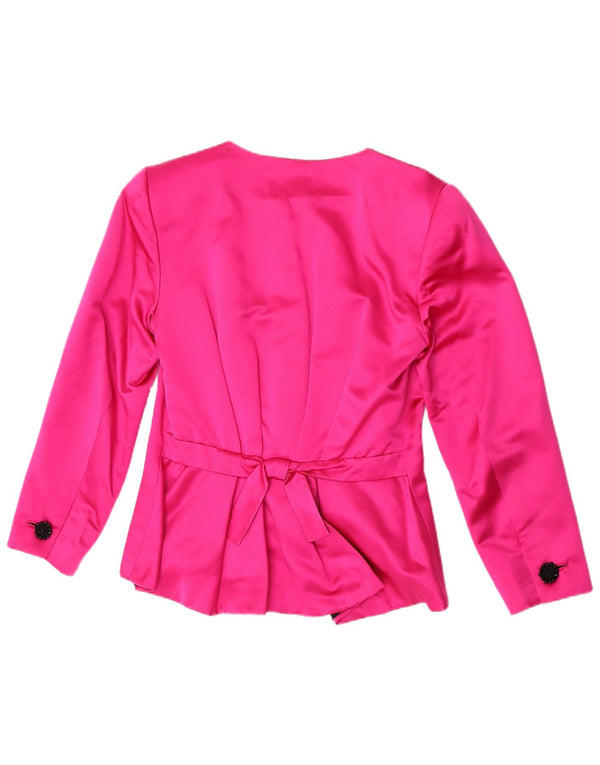 vintage Femmes 1 Bouton Blazer Veste UK 10 Petit Rose