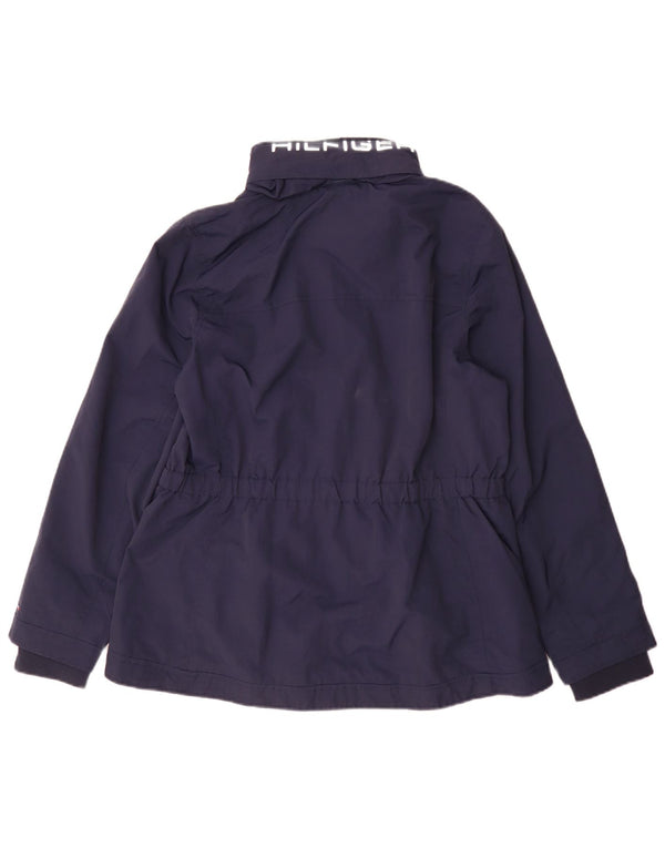 Tommy Hilfiger Veste de pluie pour femme UK 14 Large Bleu marine Colorblock Nylon