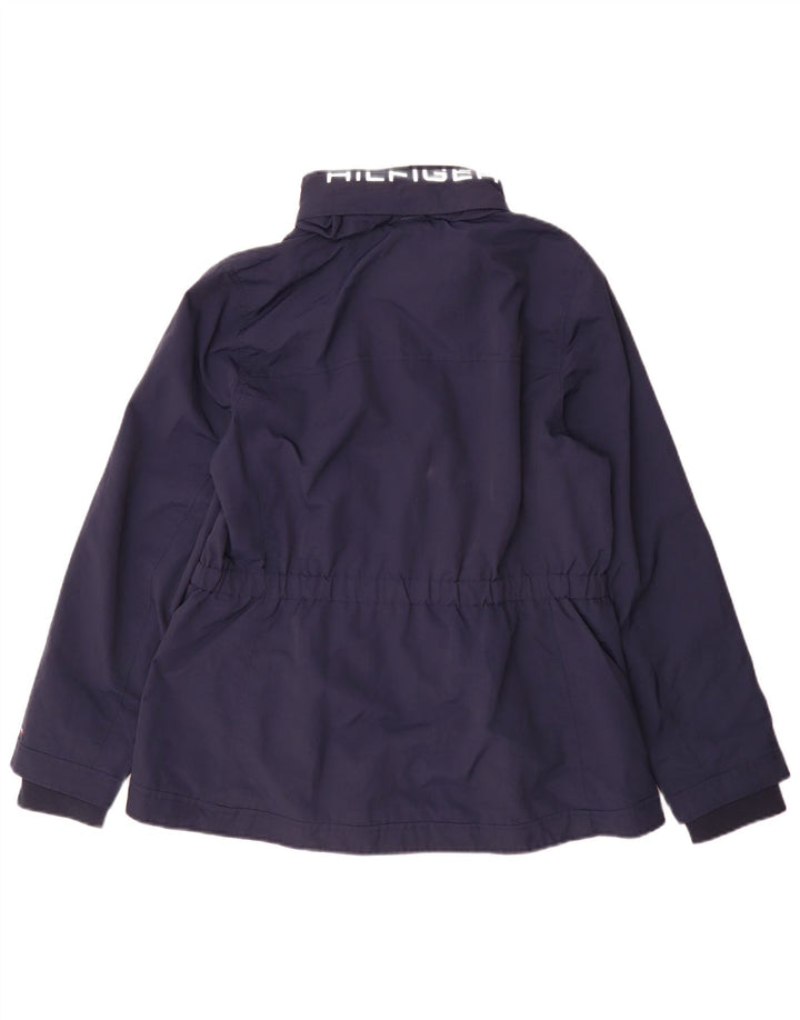 Tommy Hilfiger Veste de pluie pour femme UK 14 Large Bleu marine Colorblock Nylon