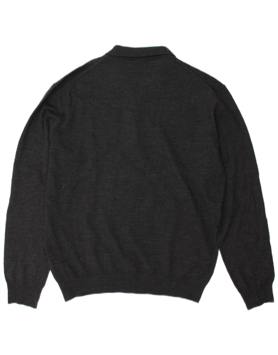 Marks & Spencer Pull à col polo pour homme Coupe ajustée en laine Gris Taille L