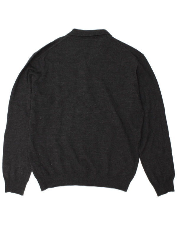 Marks & Spencer Pull à col polo pour homme Coupe ajustée en laine Gris Taille L
