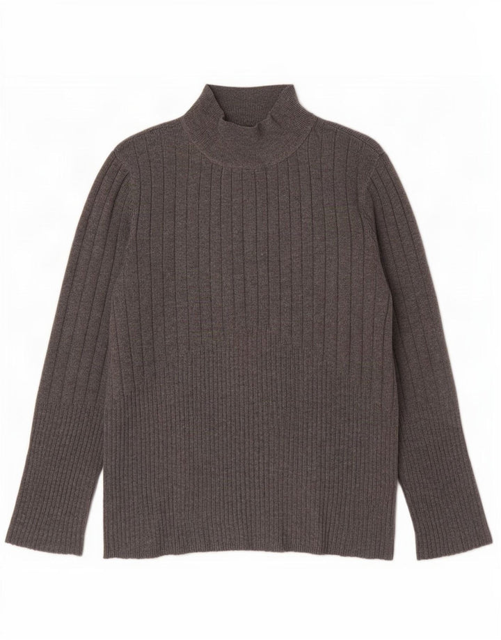 Marks & Spencer Pull col roulé pour femme UK 12 Gris moyen Viscose