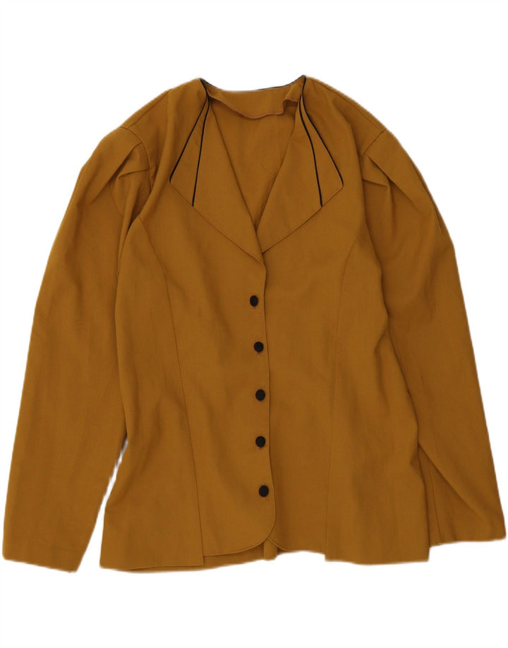 vintage Femme 5 Bouton Blazer Veste UK 14 Brun Moyen