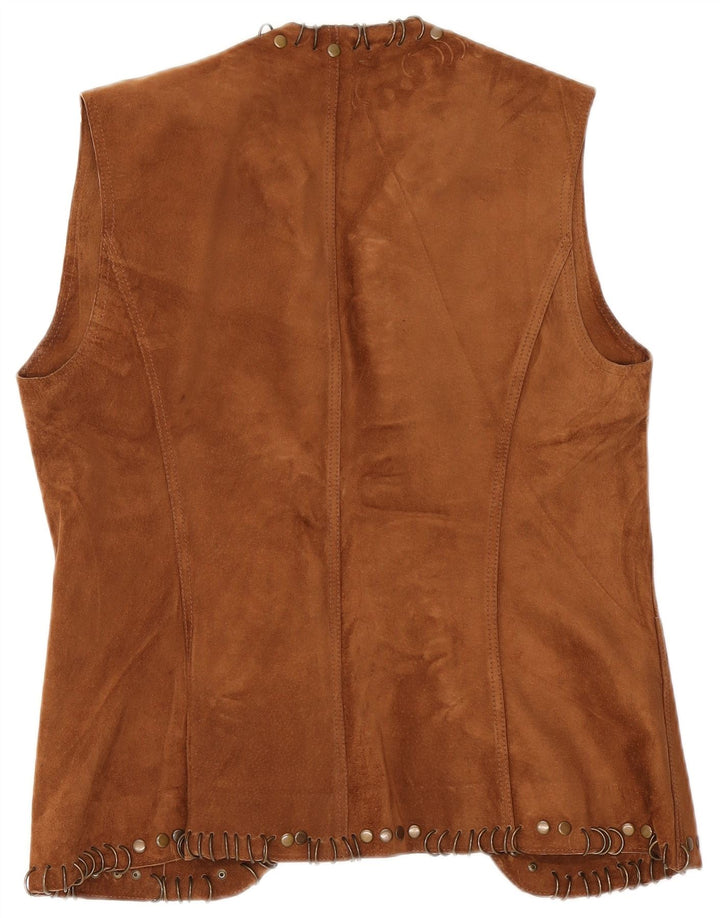 Kapalua Gilet en cuir pour femme EU 36 Petit Marron