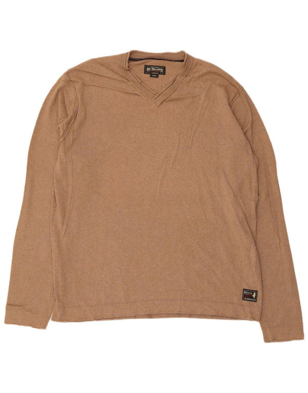 Marlboro Classics Pull col V pour homme XL Beige