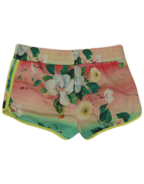 Adidas Short de sport graphique pour femme UK 12 Polyester vert moyen floral