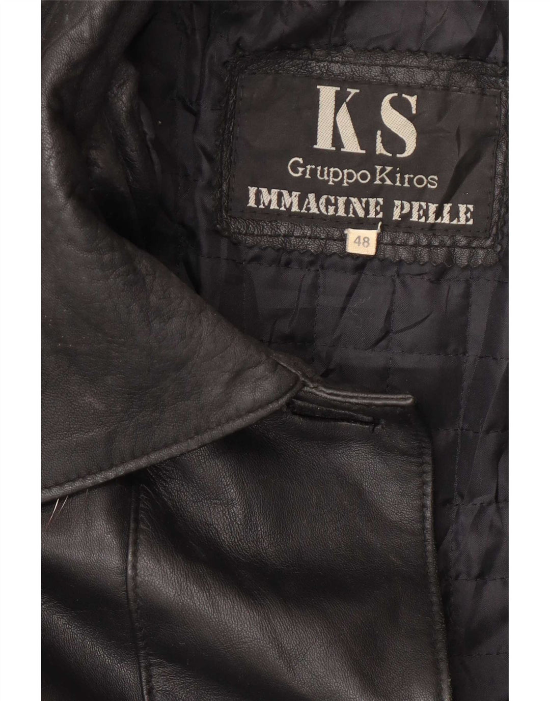Kiros Manteau en cuir surdimensionné à capuche pour femme IT 48 XL Noir