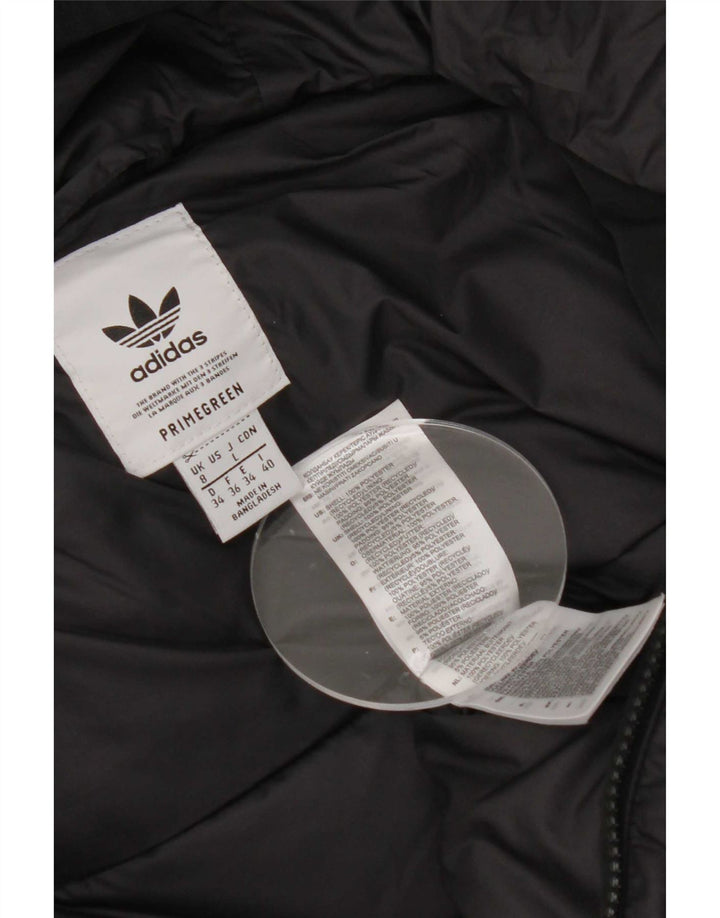 Adidas Veste rembourrée à capuche pour femme UK 8 Small Noir Polyester