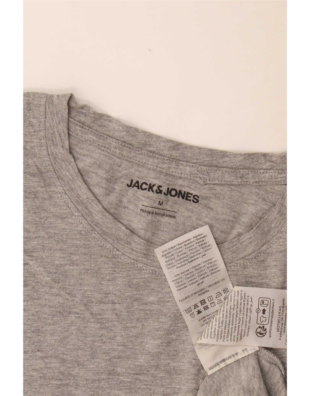Jack & Jones T-Shirt Homme Gris Moyen Moucheté Coton