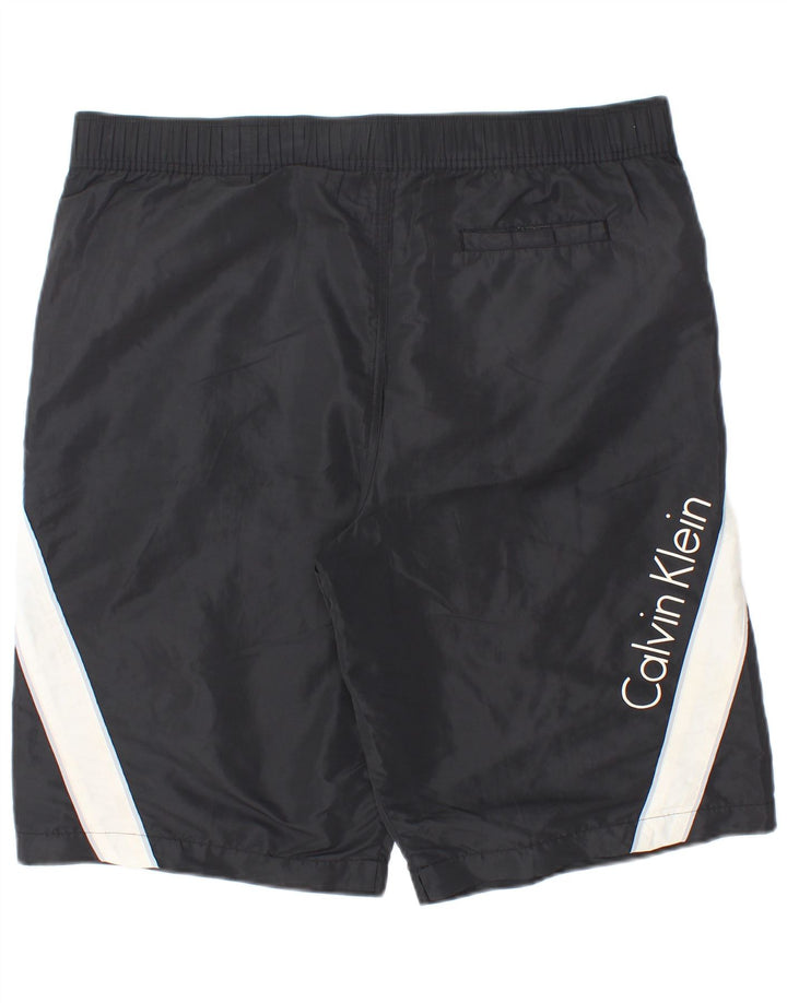 Calvin Klein Short de bain graphique pour hommes, grand, en polyester color block noir