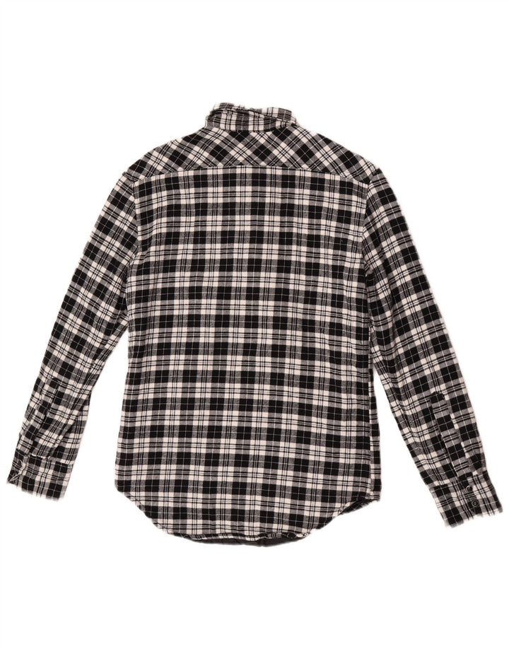 Zara Homme Chemise En Flanelle Lumberjack Petit Carreau Noir Coton