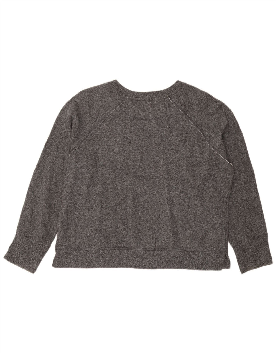 CALVIN KLEIN Femmes Crop Graphic Sweatshirt Jumper UK 18 XL Gris Moucheté