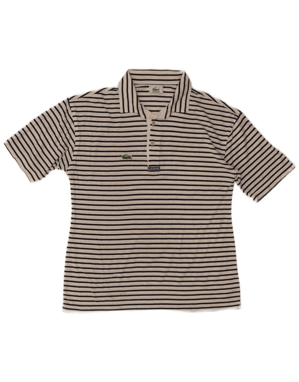 Lacoste Polo homme taille 4 moyen blanc à fines rayures