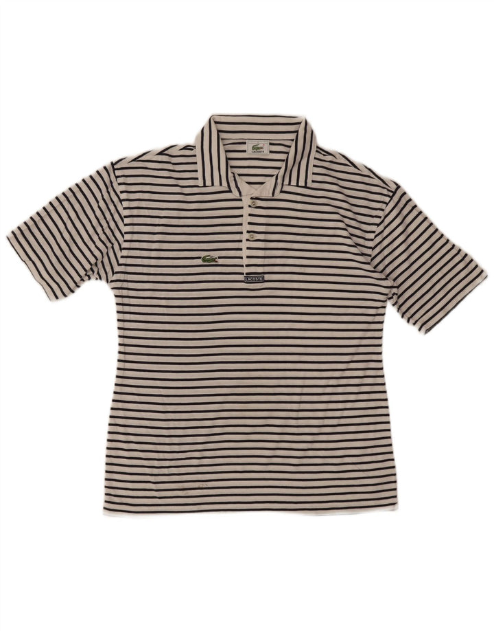 Lacoste Polo homme taille 4 moyen blanc à fines rayures