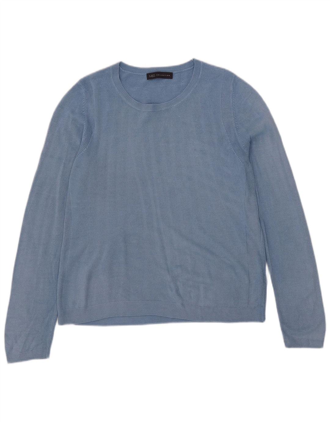 Marks & Spencer Pull col bateau pour femme UK 14 Bleu moyen Acrylique
