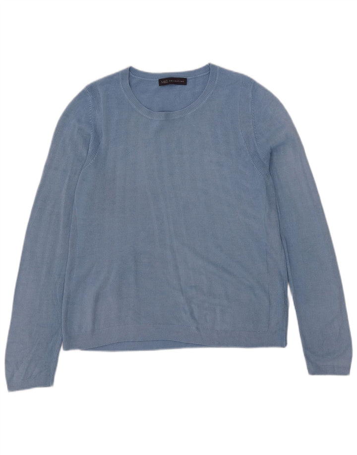 Marks & Spencer Pull col bateau pour femme UK 14 Bleu moyen Acrylique