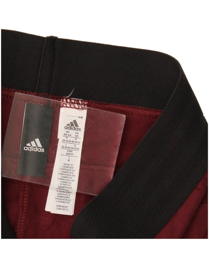 Adidas Leggings Femme UK 4/6 XS Coton Bordeaux